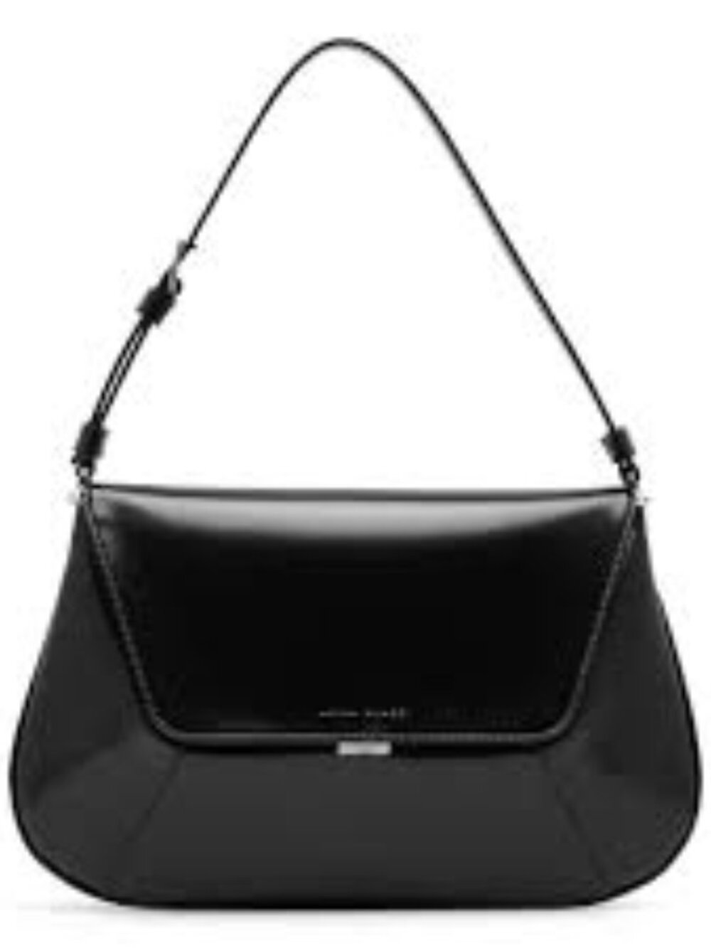 BRAND NEW NEVER WORN Amina Muaddi Ami Shoulder Bag Black Spazzolato